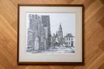 pentekening Zutphen, Antiek en Kunst, Kunst | Tekeningen en Foto's, Ophalen of Verzenden