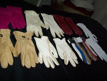 vintage  dames 7 paar leren handschoenen maat S M in goede s beschikbaar voor biedingen