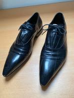 Italiaanse schoenen Cesare Paciotti zwart palingleer, Zo goed als nieuw, Veterschoenen, Zwart, Verzenden