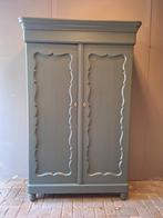 Groene biedermeier kledingkast linennkast, Antiek en Kunst, Ophalen of Verzenden
