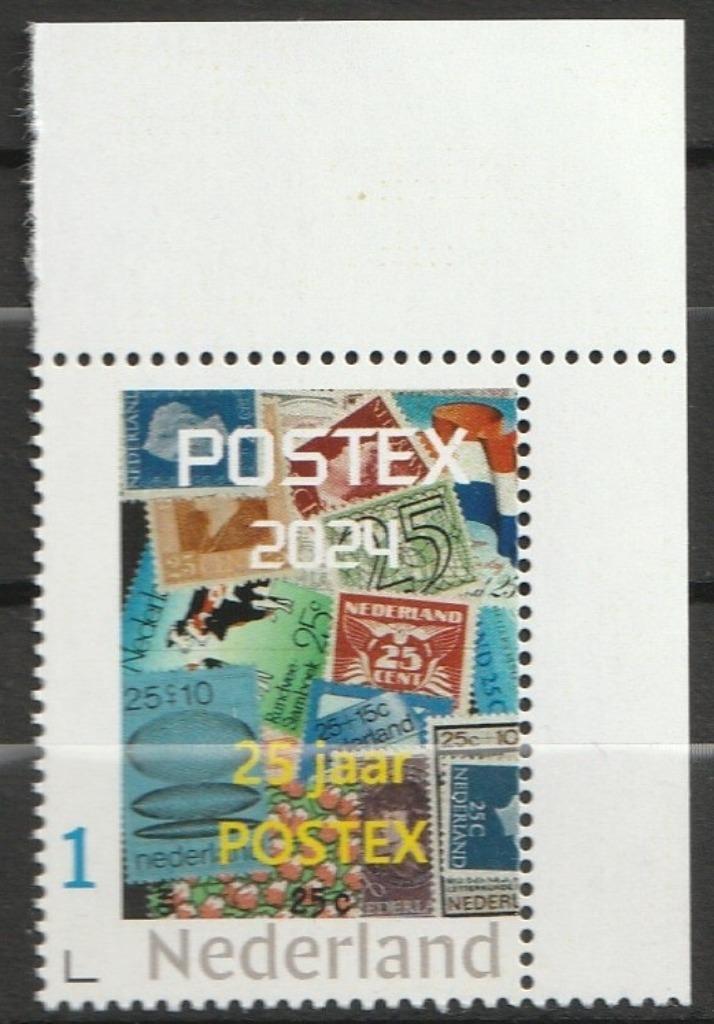 Persoonlijke postzegel filatelie Postex 2024 hoekstuk pf, Postzegels en Munten, Postzegels | Nederland, Postfris, Na 1940, Verzenden