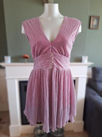Rinascimentop zilver hard roze baby doll jurk L gratis verz beschikbaar voor biedingen