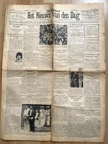 Nieuws van den Dag bladen mei 1934 beschikbaar voor biedingen