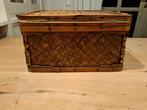 Vintage bamboe opbergkist, Huis en Inrichting, Minder dan 50 cm, Gebruikt, Minder dan 50 cm, Ophalen of Verzenden