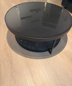 Ronde Salontafel Zwart Glas & Marmer, Huis en Inrichting, Tafels | Salontafels, Ophalen, Gebruikt, Rond, 50 tot 100 cm