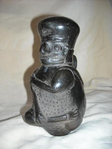 Pre Colombiaans whistle vessel Inca blackware