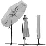 Parasol | Parasols | Kantelbaar | Met Ventilatie | Lichtgrij, Tuin en Terras, Parasols, Ophalen, Kantelbaar, 2 tot 3 meter, Zweefparasol