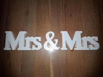 Mrs & Mrs Decoratie Letters - Wit beschikbaar voor biedingen
