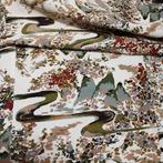 Japanse zijde 40-50cm tot  100-160x36cm abstracte bergen, Hobby en Vrije tijd, Stoffen en Lappen, Overige kleuren, Verzenden, Nieuw