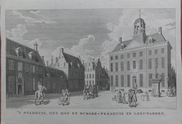 1 / stadhuis Hof Burger Weeshuis te Leeuwarden Gravure 1785 beschikbaar voor biedingen