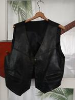 Vintage leren gilet, Maat 52/54 (L), Onbekend, Zwart, Ophalen of Verzenden