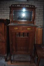 Antieke kast met spiegel, Antiek en Kunst, Antiek | Meubels | Kasten, Ophalen