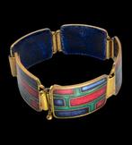 Modernistische kleurrijke Emaille Armband ( Wilhelm Leyser ), Sieraden, Tassen en Uiterlijk, Antieke sieraden, Verzenden, Overige materialen