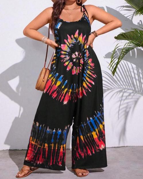 Jumpsuit Gianna Zwart (44 tm 52) ** NIEUW **, Kleding | Dames, Grote Maten, Nieuw, Broek of Spijkerbroek, Zwart, Verzenden