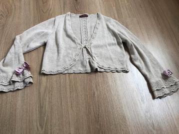 L&b liefelijk katoen gebreid vestje strikjes 8 Camel 122 128 beschikbaar voor biedingen