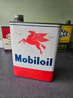 Vintage Mobiloil Olieblik 2L Pegasus, Verzamelen, Ophalen of Verzenden, Gebruikt, Overige