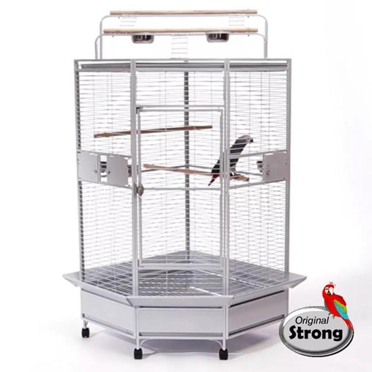 Papegaaienkooi Villa Erica Hamerslag Parelwit nu 10% korting, Dieren en Toebehoren, Vogels | Hokken en Kooien, Nieuw, Vogelkooi