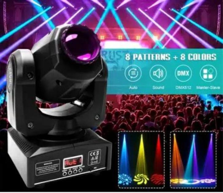 50W Moving Head Lights LED Spot, Muziek en Instrumenten, Licht en Laser, Nieuw, Licht, Geluidgestuurd, Kleur, Stroboscoopeffect