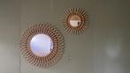 Rotan spiegels, Huis en Inrichting, Woonaccessoires | Spiegels, Ophalen, Minder dan 50 cm, Gebruikt, Rond