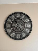 Industriële Klok met draaiende tandwielen, Ophalen of Verzenden, Zo goed als nieuw, Wandklok