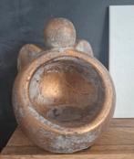 Gouden bolvormige kandelaar, waxinelichthouder als engeltje, Overige materialen, Overige kleuren, Ophalen of Verzenden, Zo goed als nieuw