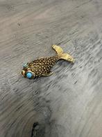 Vintage Vis Broche, Sieraden, Tassen en Uiterlijk, Broches, Gebruikt, Minder dan 4 cm, Ophalen of Verzenden, Met edelsteen