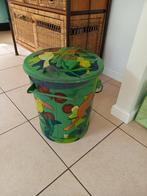 Origineel beschilderde zinken vuilnisemmer, Ophalen, Gebruikt, Overige materialen, Minder dan 50 cm