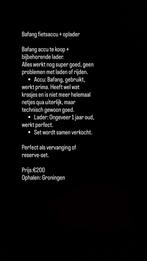 Accu bafang + oplader accu, Ophalen