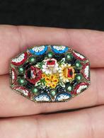 zeldzame oude broche met micromozaïekmarkering, Italië, Sieraden, Tassen en Uiterlijk, Broches, Ophalen of Verzenden, Zo goed als nieuw