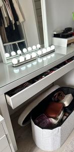 Malm makeup tafel- spiegel- bank- light, Huis en Inrichting, Tafels | Kaptafels, Ophalen, Zo goed als nieuw, 50 tot 100 cm, Minder dan 100 cm