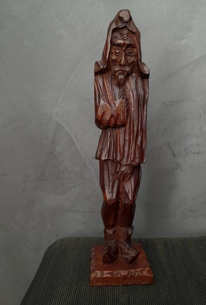 Authentiek handgesneden beeld (Heer, herder) uit Guatemala, Antiek en Kunst, Curiosa en Brocante, Ophalen of Verzenden