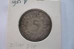 duitslans 3 zilveren 5 mark munten 1951  F + J + G , Ophalen of Verzenden, Duitsland
