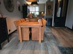 Cognac leren eetkamerstoelen met wieltjes, Huis en Inrichting, Stoelen, Ophalen of Verzenden, Gebruikt, Bruin, Vier
