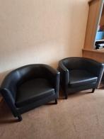 Te Koop: Leuke Kuipstoeltjes van kunstleer(2 stuks):, Huis en Inrichting, Stoelen, Strak, Gebruikt, Twee, Zwart
