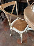 Eetkamertafel met 4 crossback Stoelen in zeer goede staat, Ophalen, Gebruikt, 100 tot 150 cm, Rond