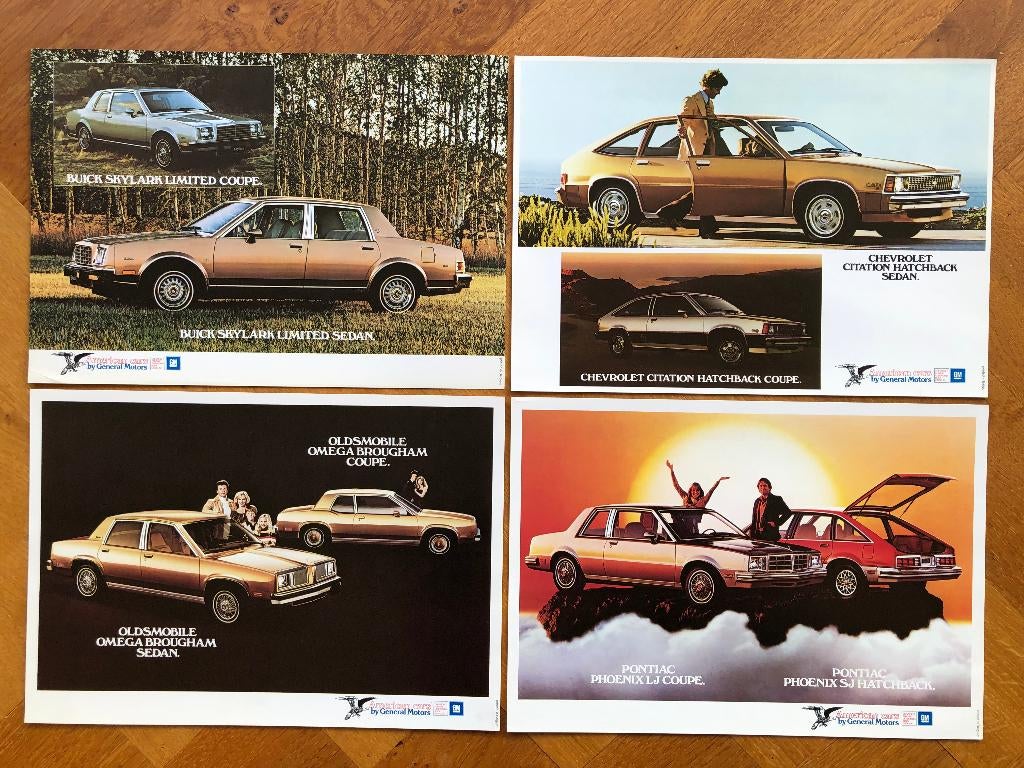 4x General Motors: Buick, Oldsmobile, Chevrolet, Pontiac, Verzenden, Nieuw, Chevrolet, General Motors
