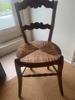 3 Houten stoelen met rieten zitting, Huis en Inrichting, Stoelen, Ophalen, Gebruikt, Bruin, Hout