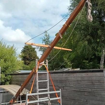 zware houten kotter mast, Watersport en Boten, Accessoires en Onderhoud, Gebruikt, Ophalen