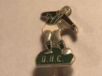 Metalen D.H.C. DELFT Voetbalclub Speld (Groen/Wit/Zwart)., Verzamelen, Speldjes, Pins en Buttons, Sport, Ophalen of Verzenden