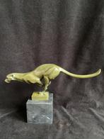 Bronzen luipaard Art Deco Milo/stempel gekleurd zuiver brons, Antiek en Kunst, Ophalen of Verzenden