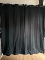 Zwarte gordijnen met stang, Ophalen, Gebruikt, 100 tot 150 cm, 200 cm of meer