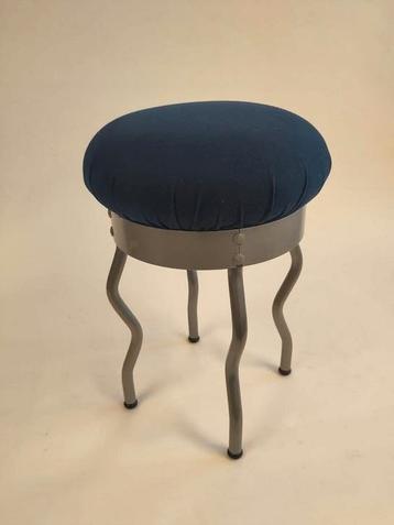 Vintage Ikea kruk Uri Per Ivar Ledang krukje metaal stof - afbeelding 2