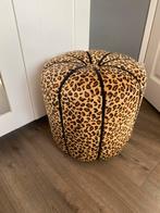 Tijger / Panterprint poef, Huis en Inrichting, Banken | Voetenbanken en Poefen, Ophalen, Minder dan 50 cm, Rond, Nieuw