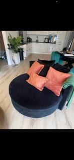 Zwarte ronde loveseat., Ophalen of Verzenden, Zo goed als nieuw, Wit