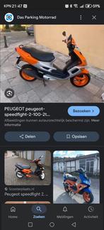 GEZOCHT Peugeot Speedfight 2 Geel Kenteken, Ophalen, Gebruikt, Maximaal 45 km/u, Speedfight