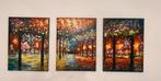 3-delig schilderij met bomen, Antiek en Kunst, Kunst | Schilderijen | Abstract, Ophalen of Verzenden