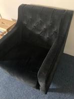 Fauteuil zwart velours stof, Huis en Inrichting, Fauteuils, Ophalen, Gebruikt, 75 tot 100 cm, Stof