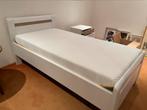 Luxe seniorenbed, hgte verstelb, TEMPUR matras, nachtkastje, Ophalen, Eenpersoons, Wit, Zo goed als nieuw