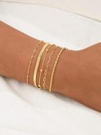 Set van 5 gouden armbanden – Elegant & Stapelbaar, Ophalen of Verzenden, Nieuw, Goud