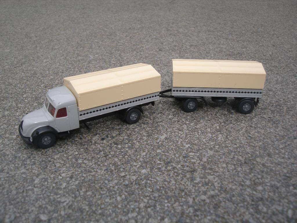 Magirus S 7500 vrachtwagen met aanhanger, Wiking, H0, Hobby en Vrije tijd, Modelauto's | 1:87, Ophalen of Verzenden, Nieuw, Bus of Vrachtwagen